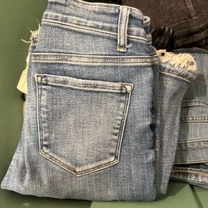 High-Rise Light Blue Cropped Women's Jeans